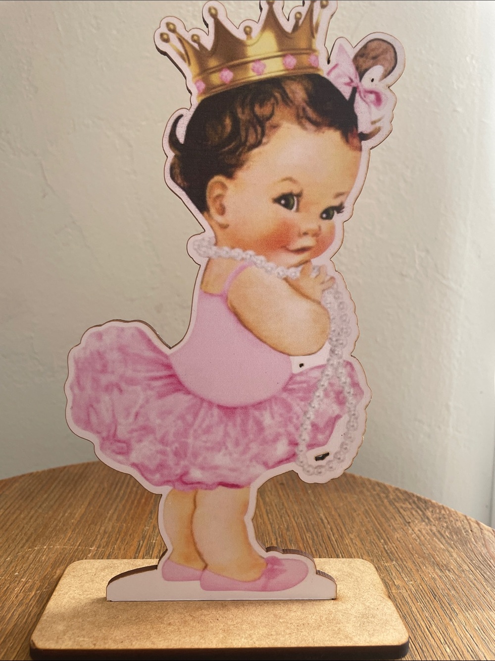 Princess Baby Girl Standee in Pink Tutu with Crown